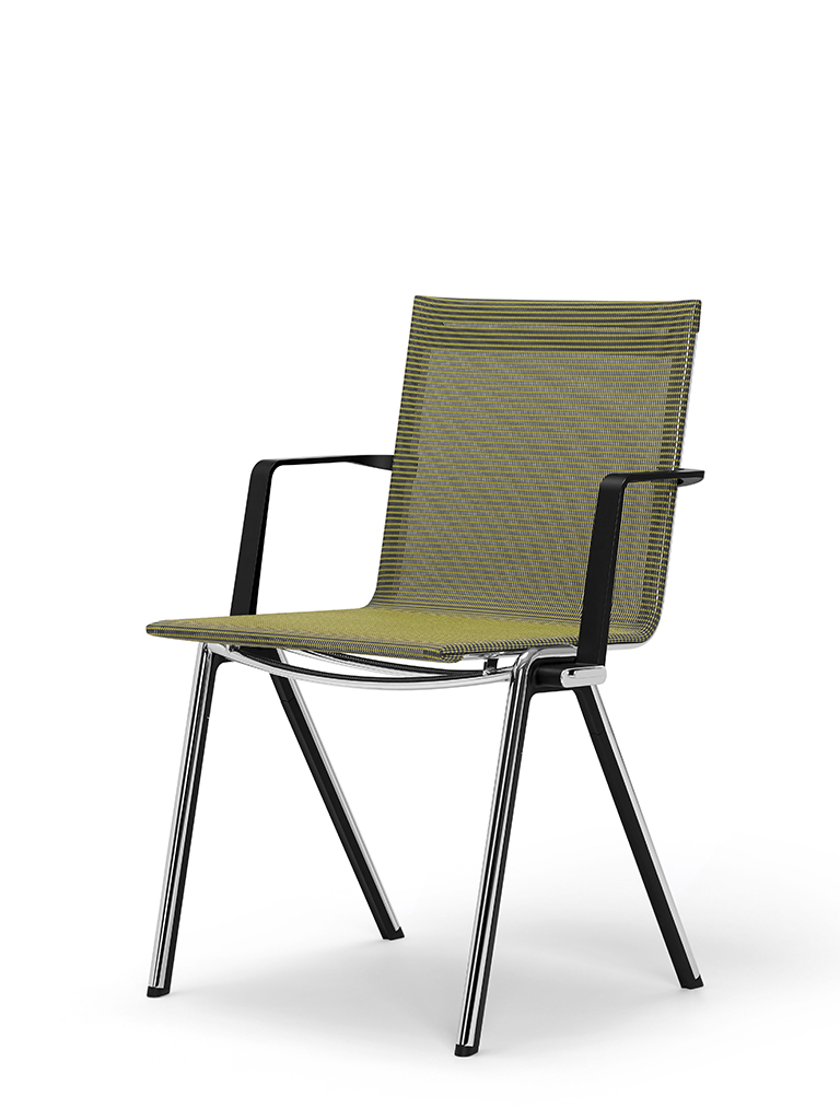BLAQ chair mit Armlehne | durchgehende Sitz- und Rückenfläche | Tropengrün