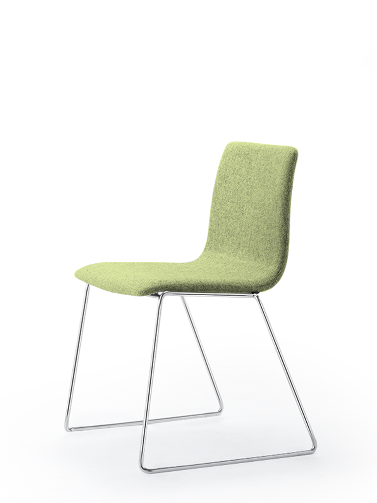 Eless s172 | skid-base chair | green upholstery