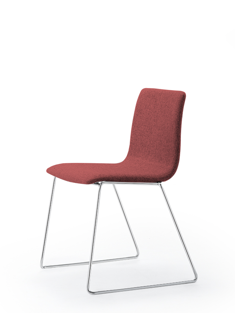 Eless s172 | skid-base chair | red upholstery